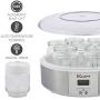 Euro Cuisine Yogurt Maker - YMX650 Automatic Digital Yogurt Maker Machine with Set Temperature - Includes 7-6 oz. Reusable Glass Jars and 7 Rotary Date Setting Lids for Instant Storage