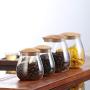 Mushroom Shaped Glass Storage Jars Food Storage Containers with Bamboo Wooden Lids For Sugar Candy Cookie Coffee Beans Rice and Spice Jars
