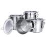 Canisters Sets for The Kitchen, 4 Pcs Stainless Steel Storage Containers for Flour, Sugar, Food and Coffee, 27oz 37oz 47oz 62oz Kitchen Canisters with Acrylic Airtight Cover For Kitchen Counter