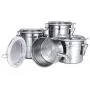 Canisters Sets for The Kitchen, 4 Pcs Stainless Steel Storage Containers for Flour, Sugar, Food and Coffee, 27oz 37oz 47oz 62oz Kitchen Canisters with Acrylic Airtight Cover For Kitchen Counter