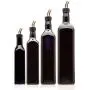 Unendliche Glasbehälter, quadratische Öldosen-Set mit Auslaufstopfen (4er-Set, 250 ml - 1 L)