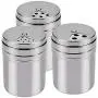 JUSTDOLIFE Gewürzflaschen Edelstahl Küchen Zubehör mit rotierender Shaker-Kappe 3PCS
