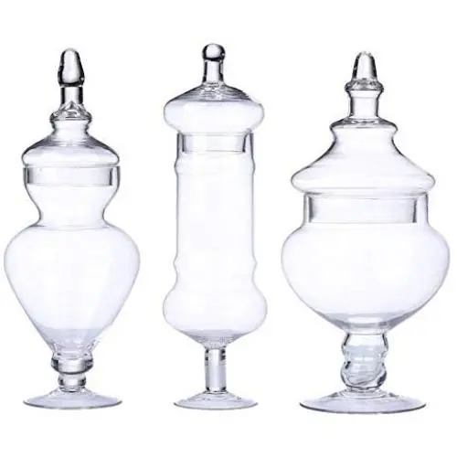 Bocal Transparent en Verre Pharmaceutique HOUSIYU, Récipient de Conservation de Fruits Secs et de Snacks, Conteneur de Buffet de Mariage Décoratif, Jeu de 3 Pièces Bocal Transparent en Verre Pharmaceutique HOUSIYU, Récipient de Conservation de Fruits Secs et de Snacks, Conteneur de Buffet de Mariage Décoratif, Jeu de 3 Pièces