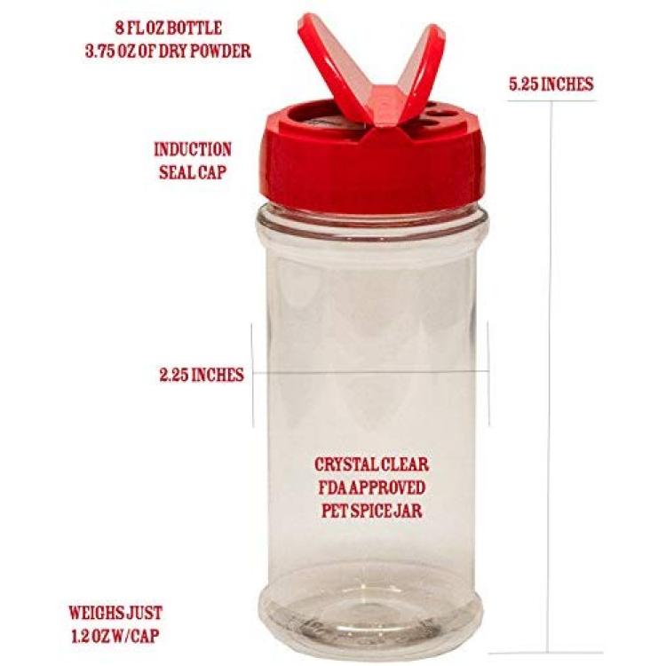 Buy 3.5 Fl Oz Empty Plastic Spice Jars With Red Caps - Sonoran Spice