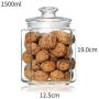 HIZLJJ 4 Pcs Glass Cookie Candy Jar with Glass Lid,Old Fashioned Clear Round Storage Container Practical Glass Storage Tank Sealed Transparent Food Coffee Tea Grain Storage Box