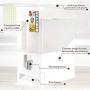 Volwco Rice Dispenser, Rice Storage Container, Rice Bin Container, Measureable Rice Cylinder, Kitchen Dry Food Rice Dispenser Plastic Container Auto Dispenser Organizer Set, 10KG Capacities of Rice