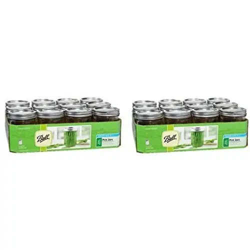 Ball Wide Mouth Pint Jars 12 Count (2 Pack) Made in USA