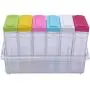Transparente Gewürze Box Küche, 6-teiliges Set, Salz, Pfeffer, Kümmel, Gewürzsäulen, Küchen Gewürz Lagerung Behälter