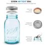 Ball Aqua Canning Jars 32 oz Regular Mouth - Set of 4 Vintage Mason Jars Aqua-colored glass with Airtight lids & Bands - DIY crafts & Decor - Safe For Canning, Pickling, Storage + SEWANTA Jar Opener