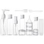 Travel Bottles Tsa approved Toiletry Bag, Leakproof Bottles for Toiletries, Squeeze,Pump,and Spray Bottles, Cream Jars For Liquids, Lotions, Gels, Perfume, Cologne 15 pieces and Clear Cosmetic Bag