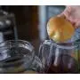 Klare 2-teilige 19,3-Liter-Glasbehälter mit weißen Metalleverschlüssen (64-Ounzen / 2-Quart Fassungsvermögen), BPA-frei