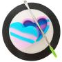 SZBS A Set Silicone Container Round Mat 17ml Heart-shape Container Wax Oil Container Concentrate Storage Container Wax Silicone Jar With a Metal Rod (Black, 1)