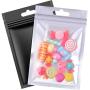 Piklohas 200PCS Zip Lock Bag Reusable Aluminum Foil Zipper Vertical Food Pouch with Storage Slot, Multi-Color (Black, Orange, Green, Blue 3.355.12inch)