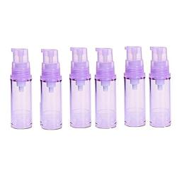 erioctry 5ML Airless Pump Bottle-Empty Refillable Airless Vacuum Pump Cream Lotion Bottle Travel Bottles Toiletries Liquid Container for Cosmetic Make-up Pack of 6 (Purple)
