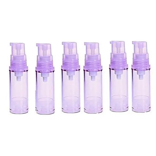 Erioctry 5 ml Airless Pump Flasche - Leere Refillbare Luftlose Vakuum Pumpen Creme Lotion Flasche Reiseflaschen für Toilettenartikel Flüssigkeit Behälter für Kosmetik Make-up Pack von 6 (Lila)