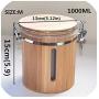 Kitchen Storage Jars For Bulk Products Container With Lid Organizer Easy Lock Case Airtight Cans Receive Spice Box Wooden,B028-2M
