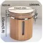 Kitchen Storage Jars For Bulk Products Container With Lid Organizer Easy Lock Case Airtight Cans Receive Spice Box Wooden,B028-2M