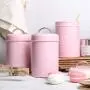 joyMerit 3-Pack Kitchen Canister Set With Airtight Lid For Food Storage, Store Coffee, Sugar, Tea, Spices, Dry Food and More (Pink Color)