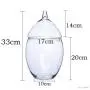 Bocal en verre transparent avec couvercle pour stockage des grains, bouteille de rangement pour cuisine, pot de décoration en cristal, réservoir de stockage de grains, 17x33cm Bocal en verre transparent avec couvercle pour stockage des grains, bouteille de rangement pour cuisine, pot de décoration en cristal, réservoir de stockage de grains, 17x33cm