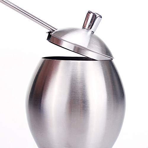 Gewürzgarnitur, Maserfaliw, Eierförmige Edelstahl Zucker Gewürz Jar Dose mit Löffel - Silber, Recyclingfähig, Geeignet als Geschenk für Feiertage und für Drinnen/Draußen.