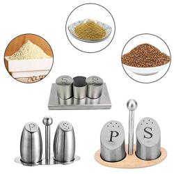 304 Stainless Steel Condiment Jar, Kitchen Spice Storage Canister Creative Restaurant Pepper Salt Shaker-c