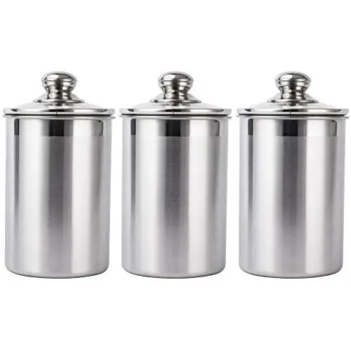 Vencer 3 Piece Set Large Sized 64oz,1.9L Each,304 Stainless Steel Canister Set with Glass Lids, Coffee, Tea, Sugar, Flour Canister for Kitchen Vencer 3 Piece Set Large Sized 64oz,1.9L Each,304 Stainless Steel Canister Set with Glass Lids, Coffee, Tea, Sugar, Flour Canister for Kitchen