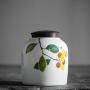 Foylome Set of 4 Hand Drawn Flower Tea Can Kitchen Canister Set with Wood Lids Sugar, Coffee, Flour or Food Storage Jar