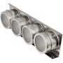 Ninasill ? ? Stainless Steel Magnetic Spice Storage Jar Tins Container With Rack Holder (Silver 5)