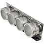 Nina-Gläser für Gewürze aus Edelstahl mit Magnetverschluss und Halterung (Silber, 5er-Set)