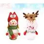 STOBOK 2pcs Christmas Candy Jar Santa Snowman Doll Cookie Gift Bottle Jar Food Storage Container for Xmas Holiday Party Table Decoration