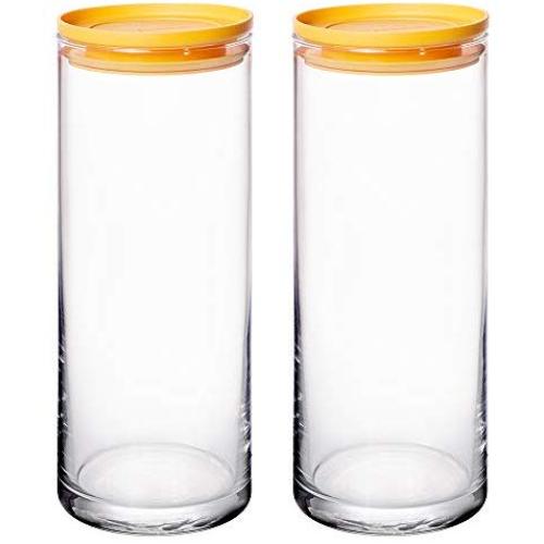 Food Saver - Breakfast Club - Tall Glass Storage Container Jars with Airtight Lid, 38 Ounces - Set of 2
