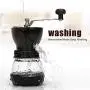 ZHCSS Manual Coffee Grinder with Ceramic Burrs Coffee Container Stainless Steel Handle and Silicon Cove with Storage Jar Quiet and Portable, Manual Grinding Machine