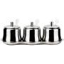 Stainless Steel Spice Container, Household Condiment Jar Set Kitchen Spice Storage Canister With Serving Spoons And Non-slip Base -3pcs