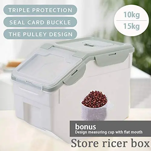 Boîte de Rangement Multifonctionnelle Invers avec Joint Hermétique pour Riz, Farine, Nourriture Sèche, Nourriture Animale et Plus (10kg, 15kg) Boîte de Rangement Multifonctionnelle Invers avec Joint Hermétique pour Riz, Farine, Nourriture Sèche, Nourriture Animale et Plus (10kg, 15kg)