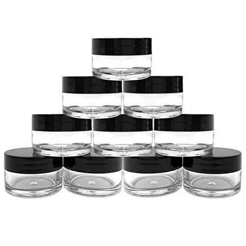 40 Pièces de Récipients Plastiques de 10g avec Couvercles pour Crèmes, Lotions, Toniques, Baumes à Lèvres, Échantillons de Maquillage (10g - 40 pièces, noir)