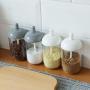 Ruipunuosi Kitchen Household Spoon Cover One Moisture-Proof transparent cruet Seasoning Jar With Spoon Condiment Pots Clear Spices Container