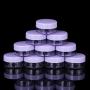 Zilong 10PCS Portable Plastic Transparent Bottles,Cream Empty Jar Box,Cosmetic Beads Storage Pot Container Round Bottle Black