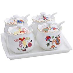 Mini Spice Jars Creative kitchen ceramic seasoning box set European seasoning bottle home