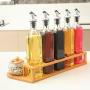 LQQGXLCondiment bottle, jar condiment storage box Spice jar oil dispenser cooking oil and vinegar dispenser bottle set kitchen spice storage box