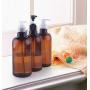 3PCS 500ML/17OZ Empty Plastic Pump Shampoo Bottles Conditioner Bottle Refillable Cosmetic Body Wash Creams Liquids Emulsion Container Makeup Lotions Bathroom Dispenser (Brown with Random Pump Head)