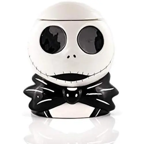 Toynk Der Nightmare Vor Weihnachten Cookie Jar – Jack Skellington Keramik Speicher Schädel (23 x 18 cm) Tim Burtons Klassisches Halloween & Weihnachten Dekor – Küche, Zuhause & Büro Geschenke