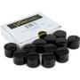 Vivaplex, 12, Amber, 15 ml, Round Glass Jars, with Inner Liners and black Lids