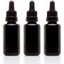 Infinity Jars 30 Ml (1 fl oz) Black Ultraviolet Glass Bottle w/Glass Eye Dropper 3-Pack