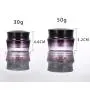 Hochwertige leere lila Glascremebehälter mit schwarzer Schraubverschluss und Innenpolster – 50g/50ml/1,7oz – Wiederbefüllbare Kosmetikbehälter für Augen-, Gesichtscrèmes, Gele und Salben – Tragbar für Reisen.