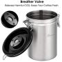 Airtight Coffee Canisters - Sailnovo Stainless Steel Container for Beans Grounds Sugar Flour Fresher Storage with Date Tracker, CO2-Release Valve and Measuring Scoop Kitchen Use - Sliver