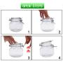 YEBODA 24oz Food Storage Canister Glass Jars with Clamp Airtight Lids and Silicone Gaskets for Multi-Purpose Kitchen Containers - Clear Square (4 Pack)