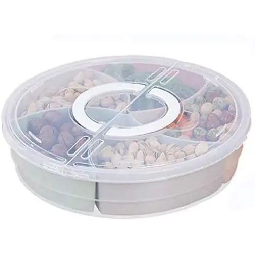 JUSTDOLIFE Snack Serving Tray Round 5-Section Detachable Nut Serving Tray Candy Plate JUSTDOLIFE Snack Serving Tray Round 5-Section Detachable Nut Serving Tray Candy Plate