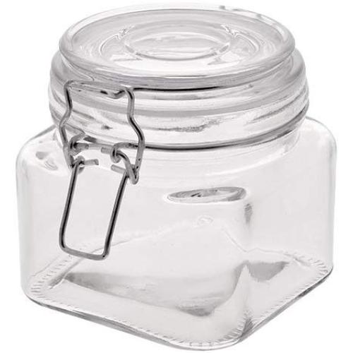 Glass Jars with Metal Clasp Lids, 20 oz. (Set of 2)