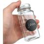 STONEKAE 25 Pcs Glass Spice Jars- Square Glass Containers With Square Empty Jars 4oz, Airtight Cap, Chalkboard & Clear Label, Shaker Insert Tops and Wide Funnel - Complete Organizer Set