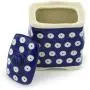 Polish Pottery Jar with Lid 4-inch Blue Eyed Peacock Polish Pottery Jar with Lid 4-inch Blue Eyed Peacock